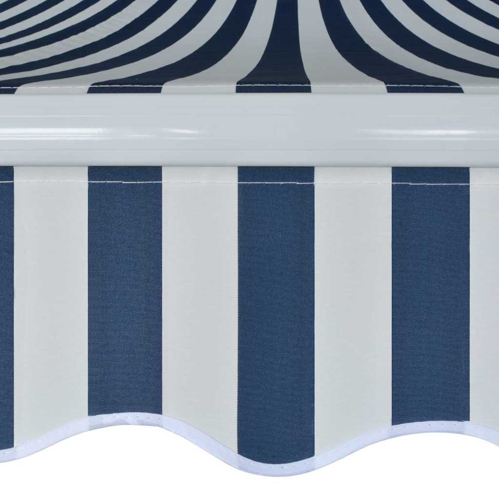Manual Awning 4 x 3 m Blue and White Stripe 100% Polyester