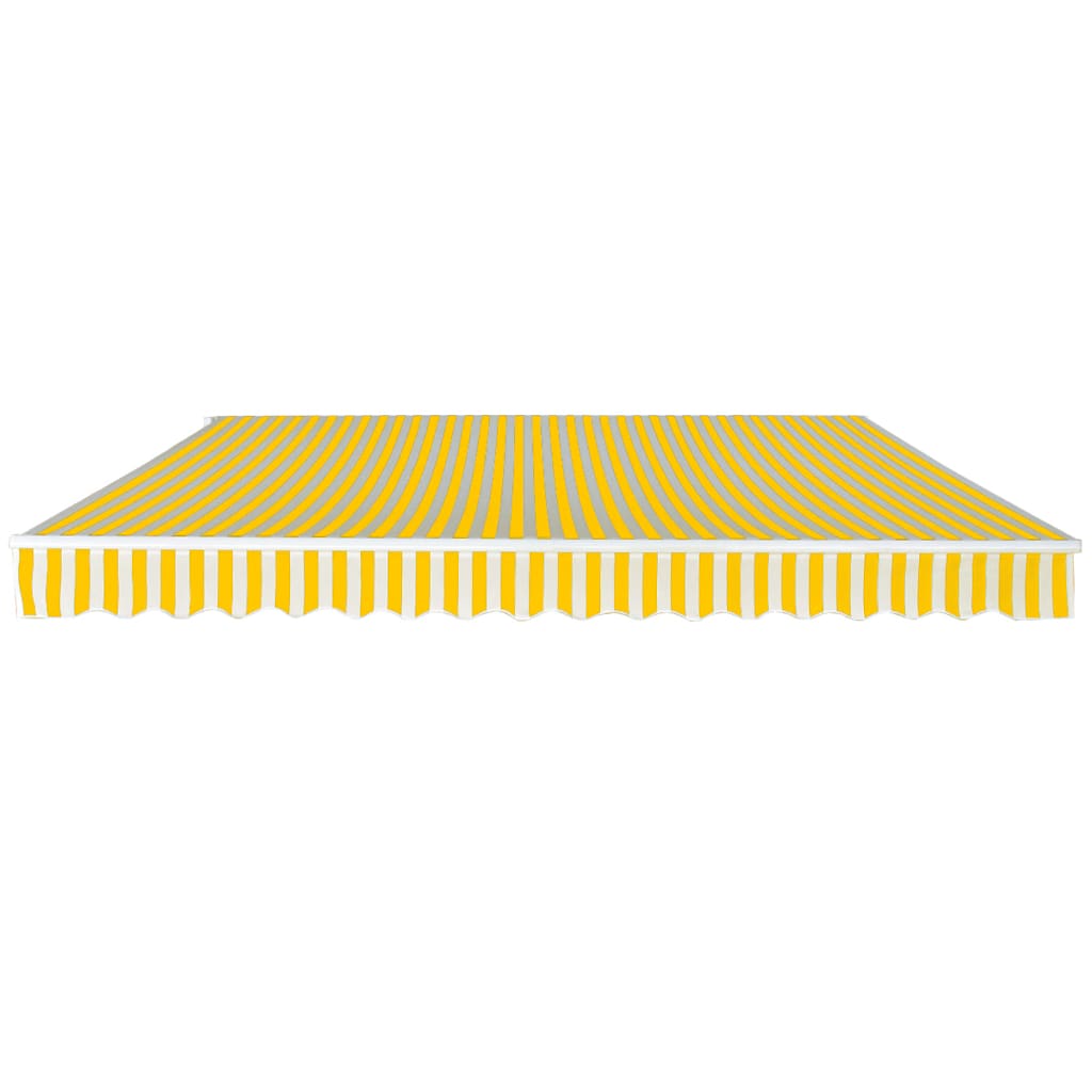 Awnings Yellow and White 400 cm 100% Polyester and Aluminium