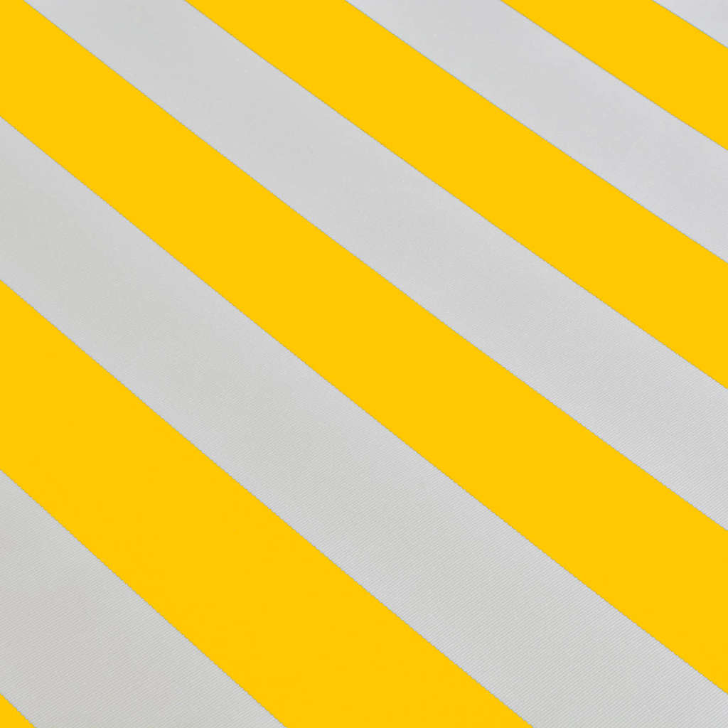 Manual Awning 4 x 3 m Yellow and White Stripe 100% Polyester