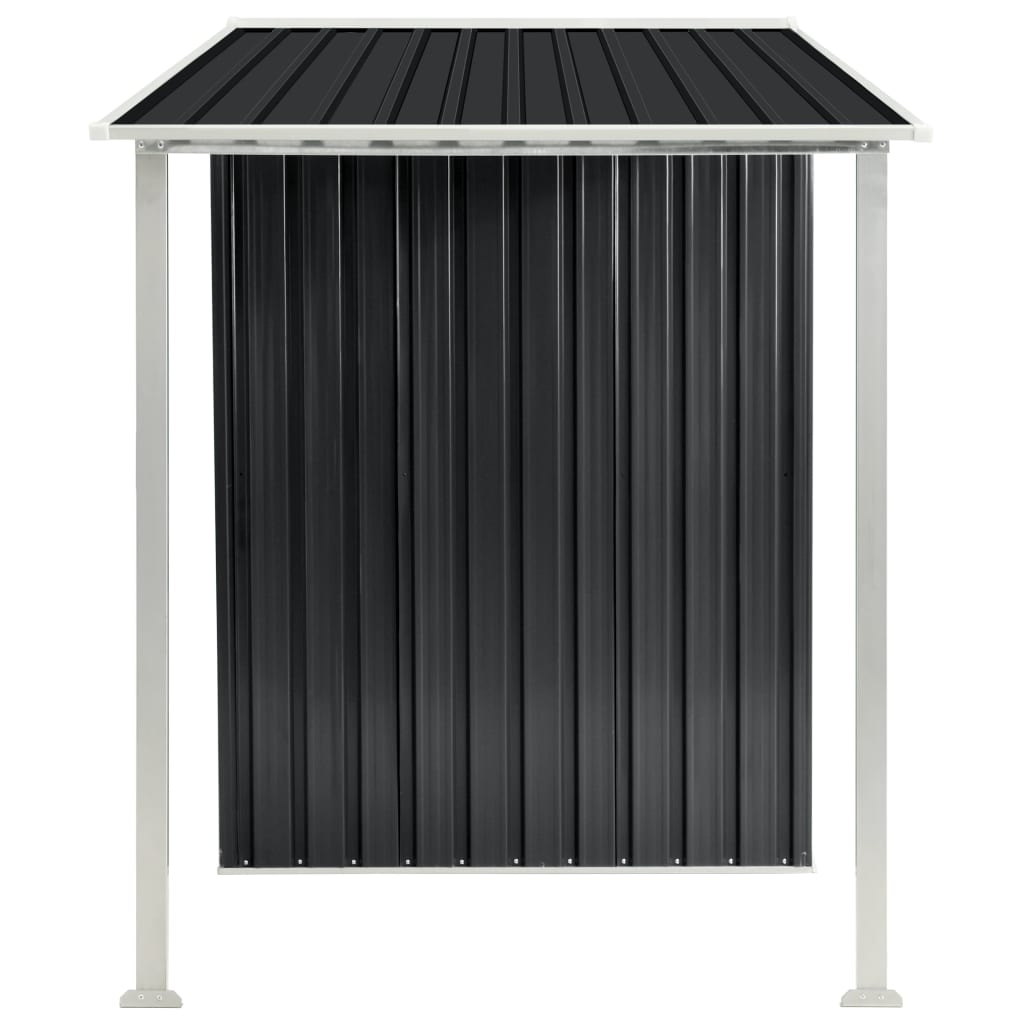 Garden Shed with Sliding Doors Anthracite 386x131x178 cm Steel