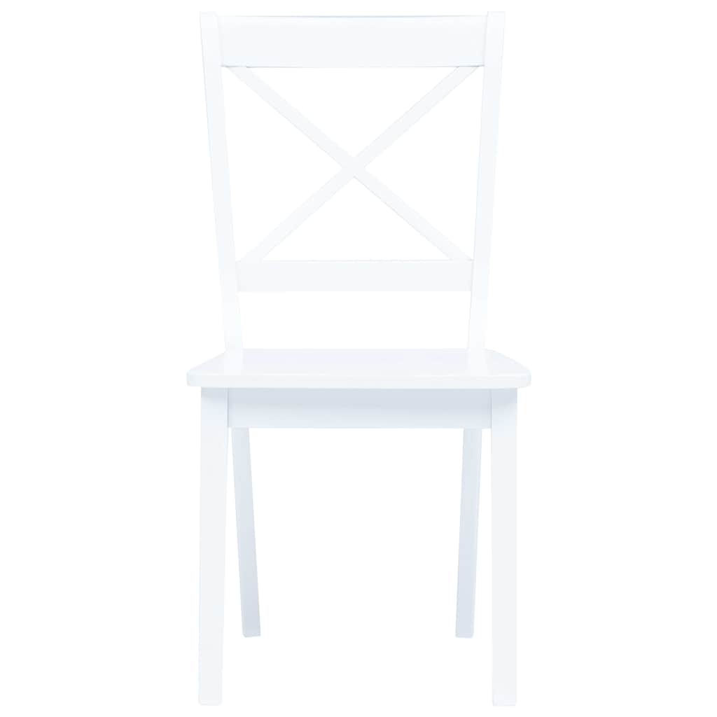 Dining Chairs 4 pcs White Solid Rubber Wood