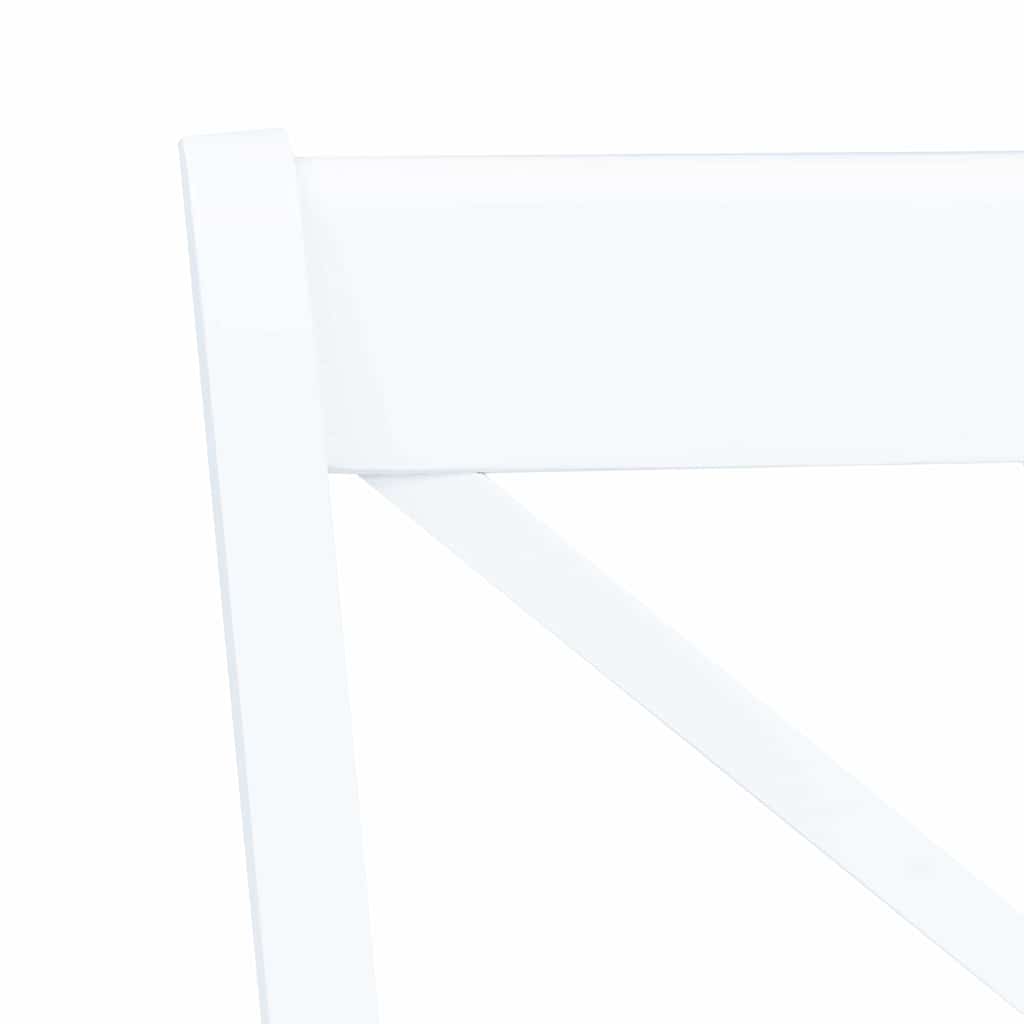 Dining Chairs 4 pcs White Solid Rubber Wood