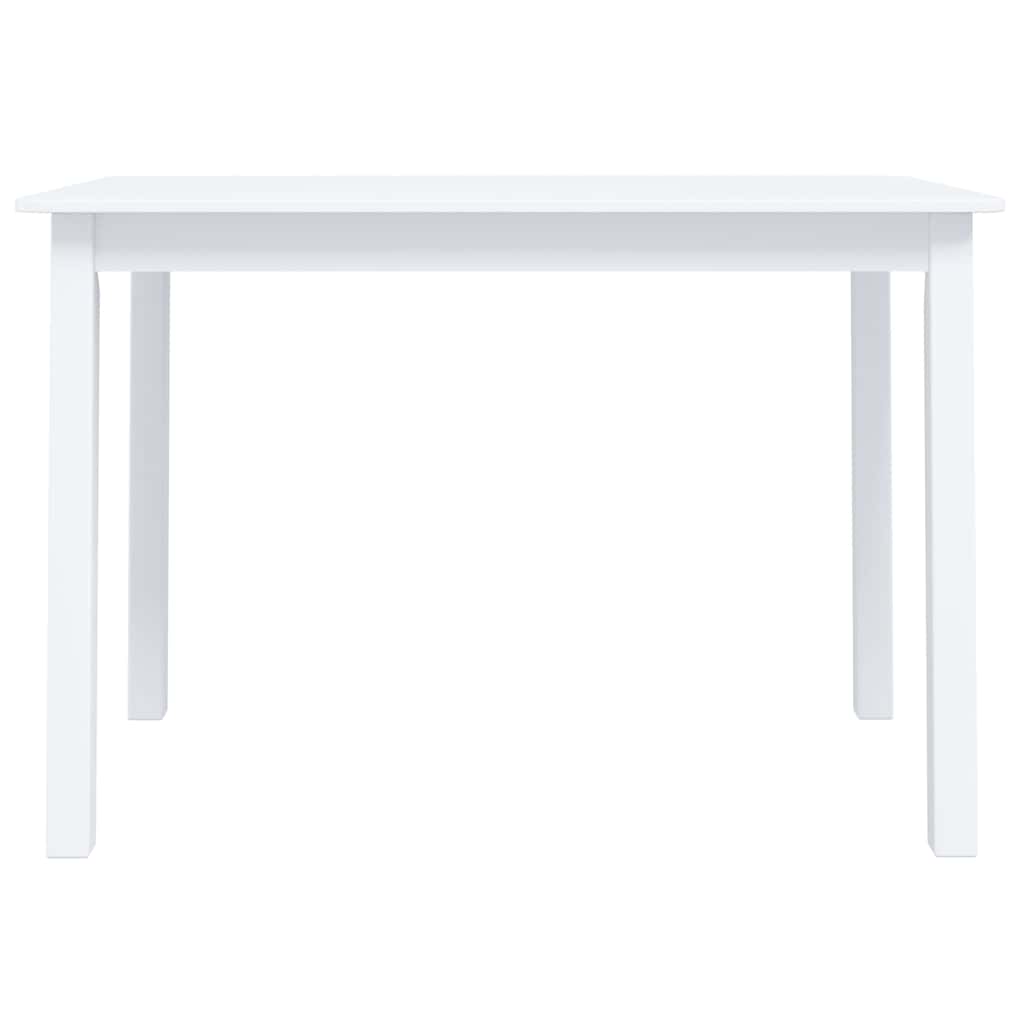 Dining Table White 114x71x75 cm Solid Rubber Wood