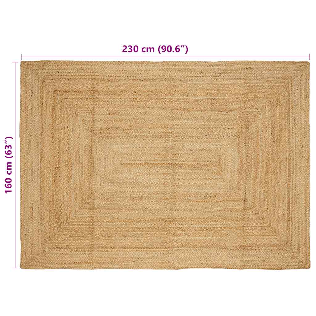 Handmade Rug Jute Natural 160x230 cm