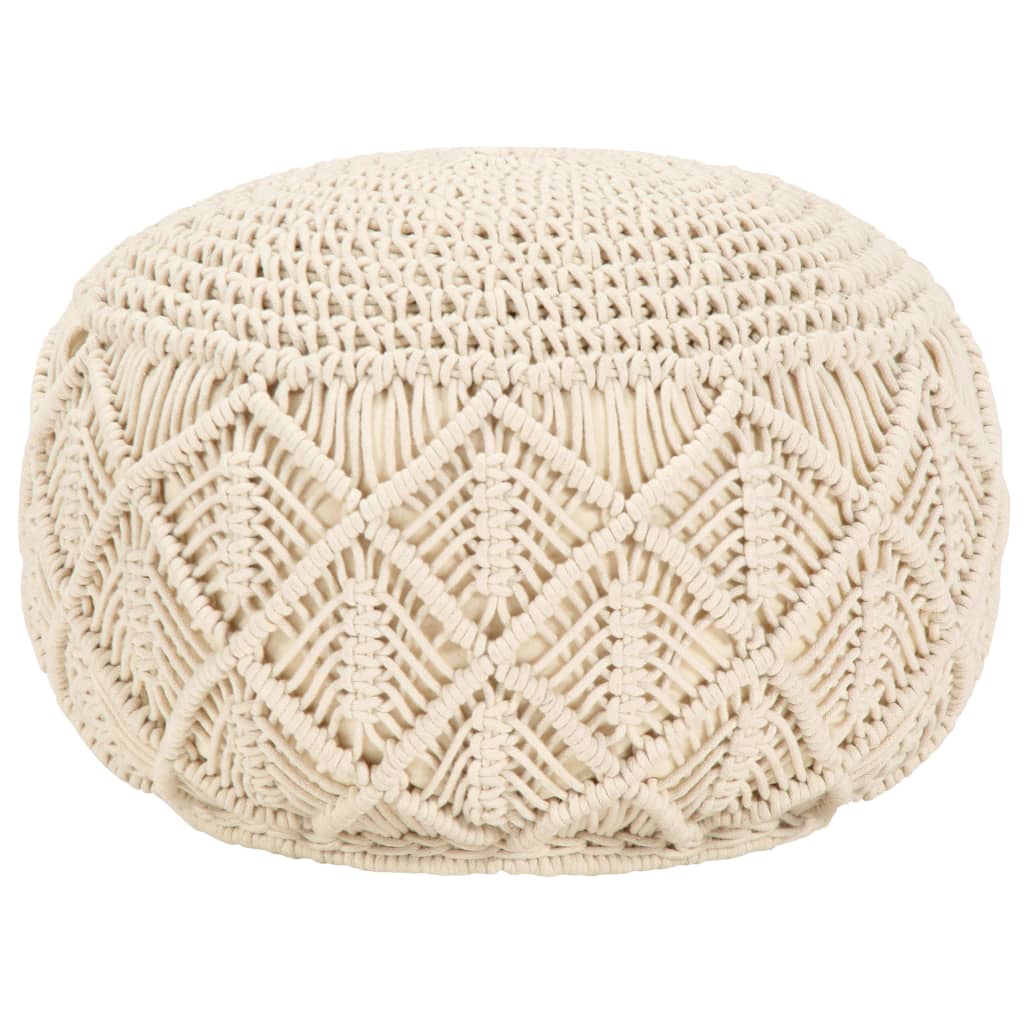Macrame Handmade Pouffe 45x30 cm Cotton