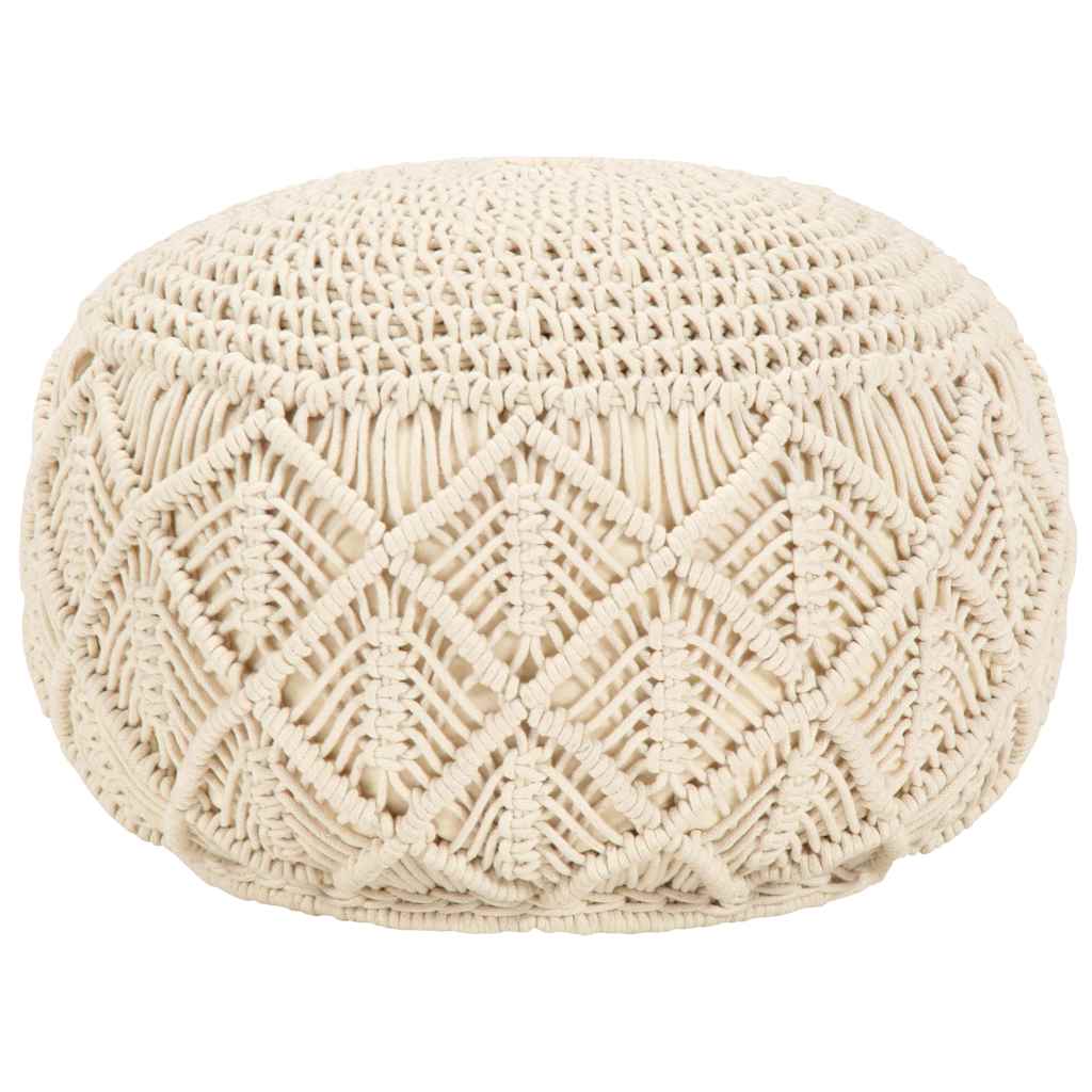 Macrame Handmade Pouffe 45x30 cm Cotton