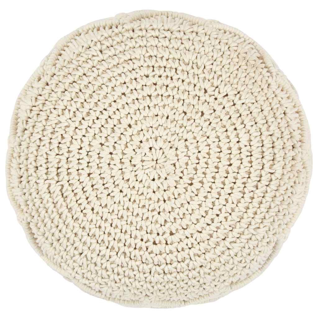 Macrame Handmade Pouffe 45x30 cm Cotton