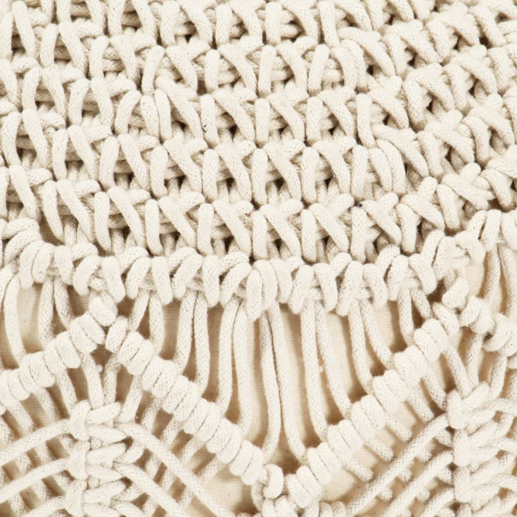 Macrame Handmade Pouffe 45x30 cm Cotton