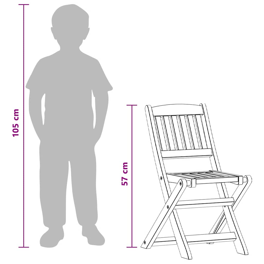 4 Piece Outdoor Dining Set for Children Solid Eucalyptus Wood