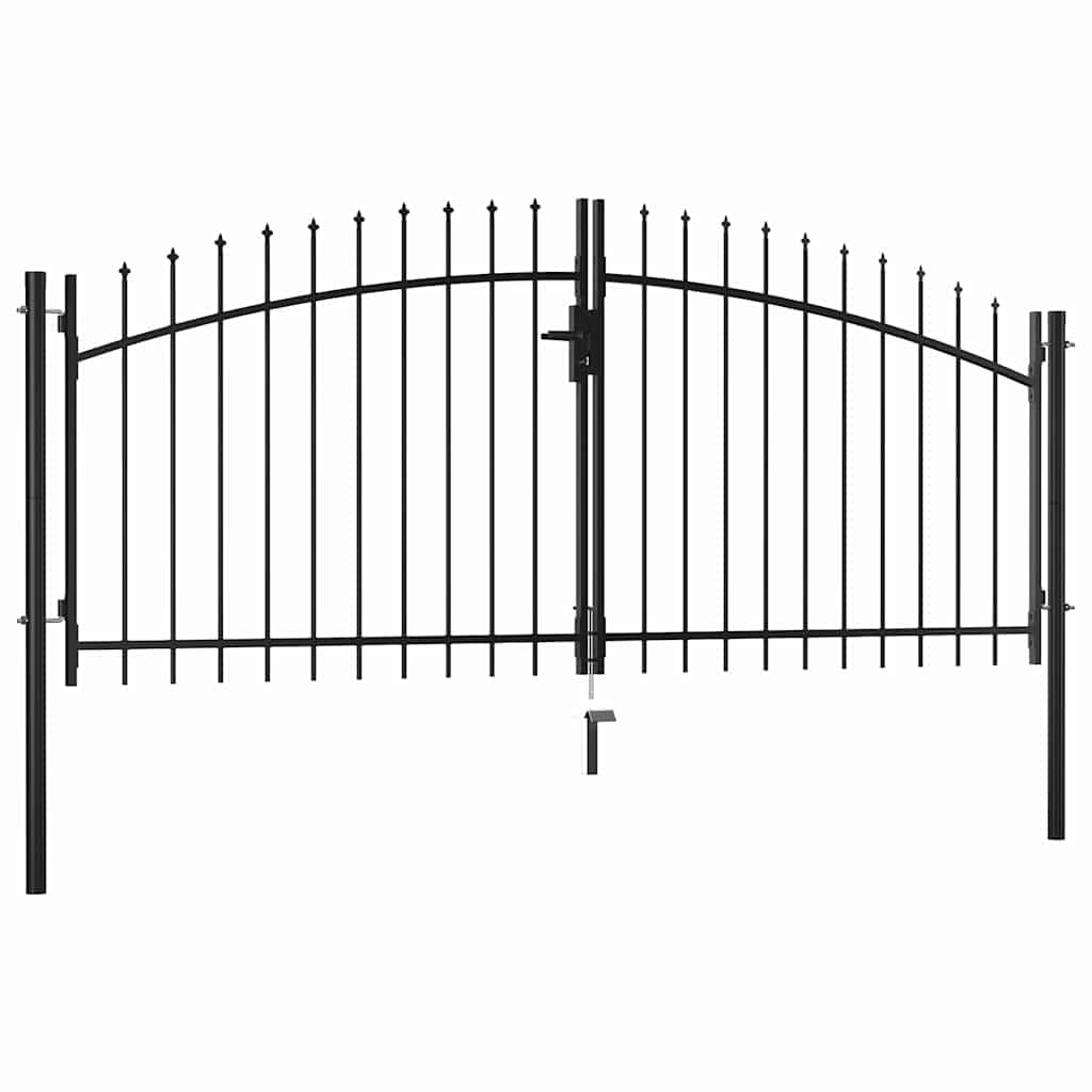 Double Door Fence Gate Woerden with Spear Top 299.5x149.5 cm