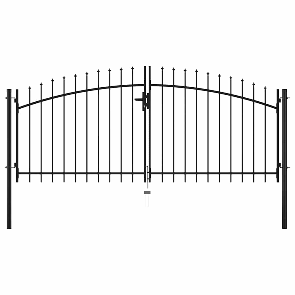 Double Door Fence Gate Woerden with Spear Top 299.5x149.5 cm