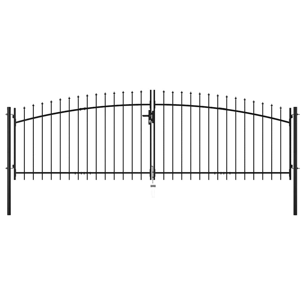 Double Door Fence Gate Woerden with Spear Top 400x149.5 cm