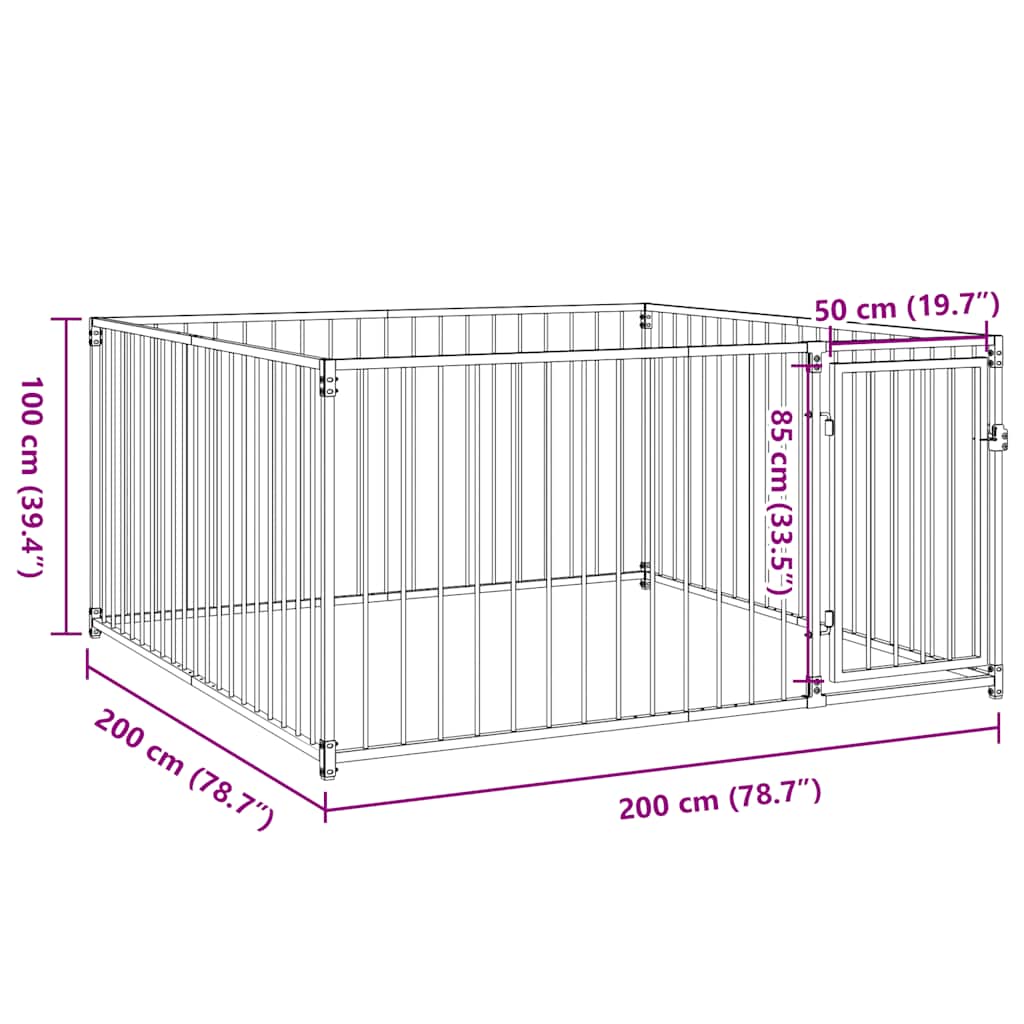 Outdoor Dog Kennel 200x200x100 cm