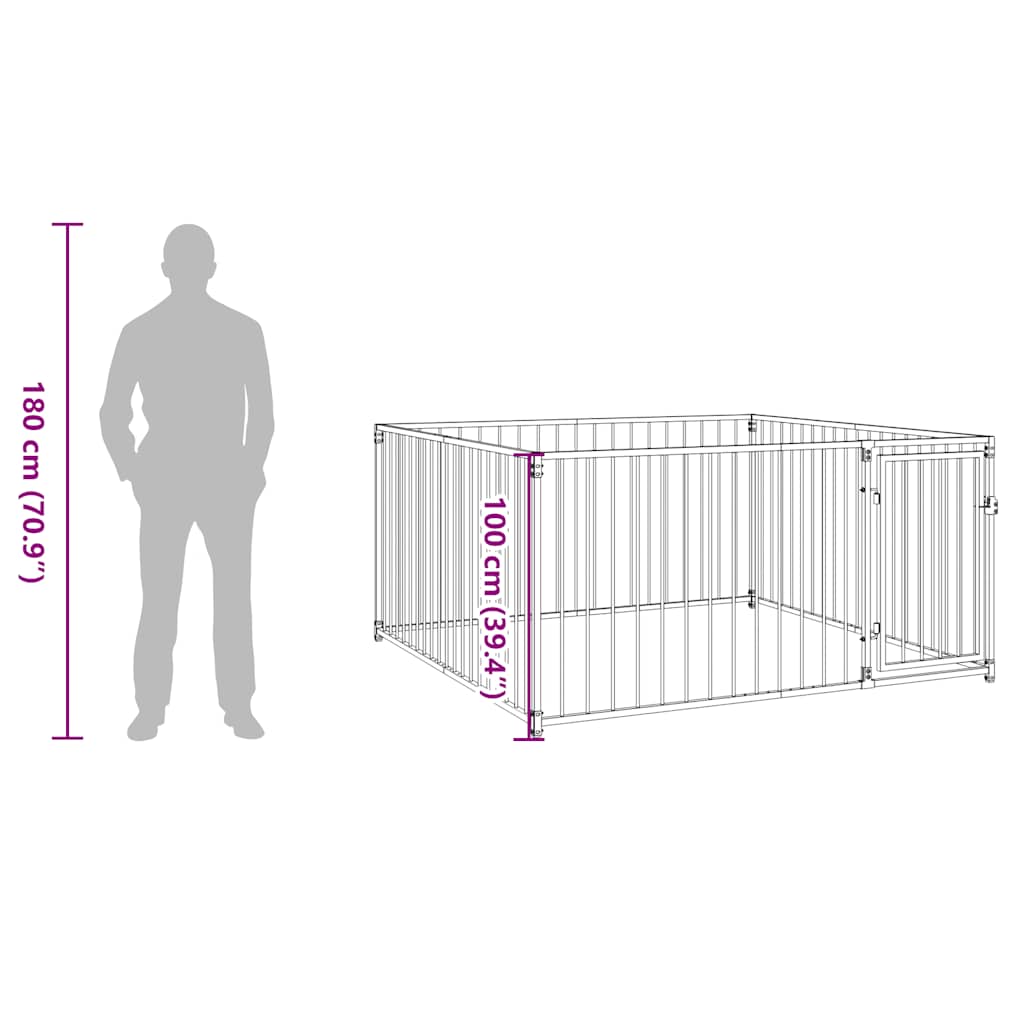 Outdoor Dog Kennel 200x200x100 cm