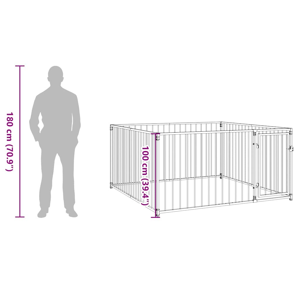 Outdoor Dog Kennel 200x200x100 cm