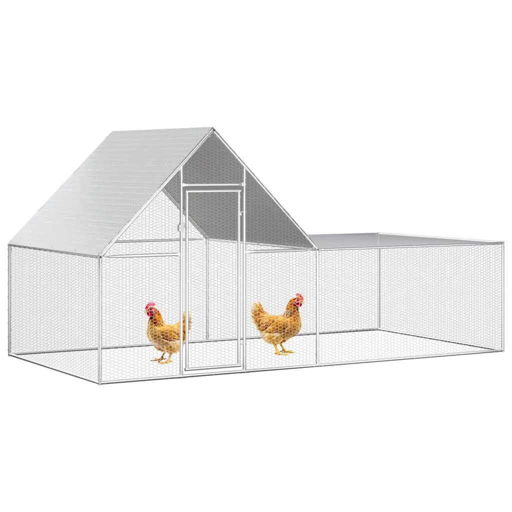 Chicken Coop 4x2x2 m Galvanised Steel