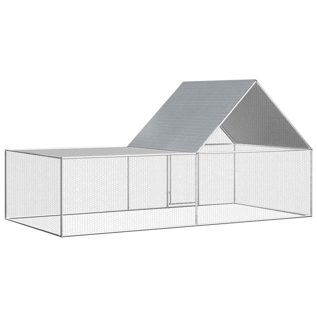 Chicken Coop 4x2x2 m Galvanised Steel