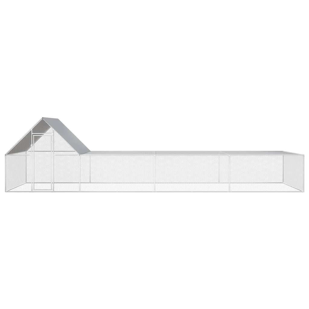 Chicken Coop 8x2x2 m Galvanised Steel