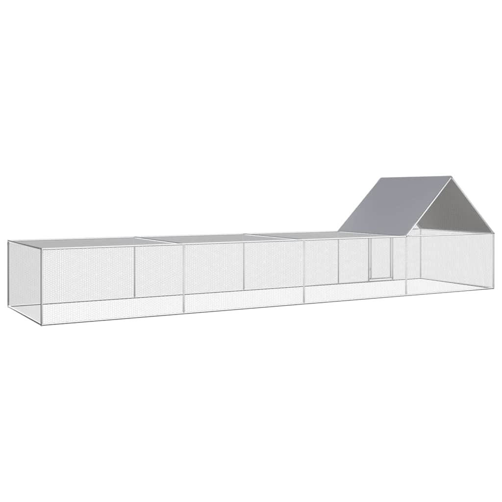 Chicken Coop 8x2x2 m Galvanised Steel