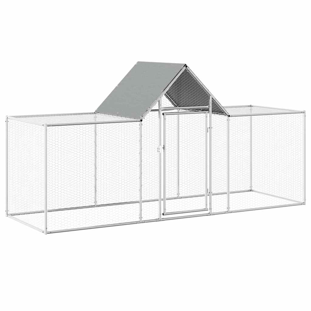 Chicken Coop 3x1x1.5 m Galvanised Steel