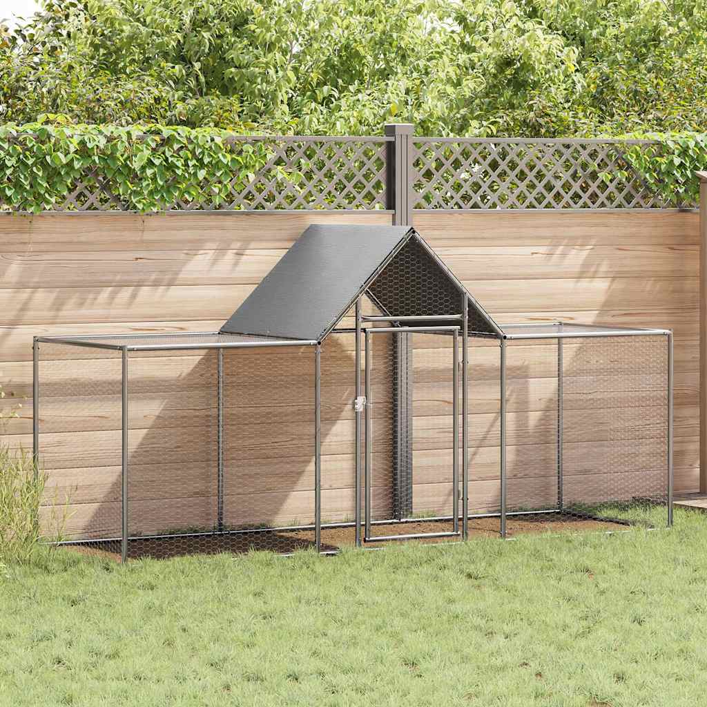 Chicken Coop 3x1x1.5 m Galvanised Steel