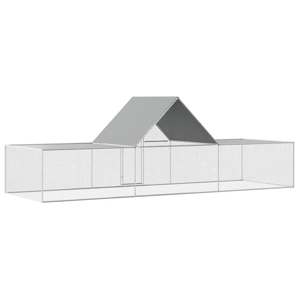 Chicken Coop 6x2x2 m Galvanised Steel