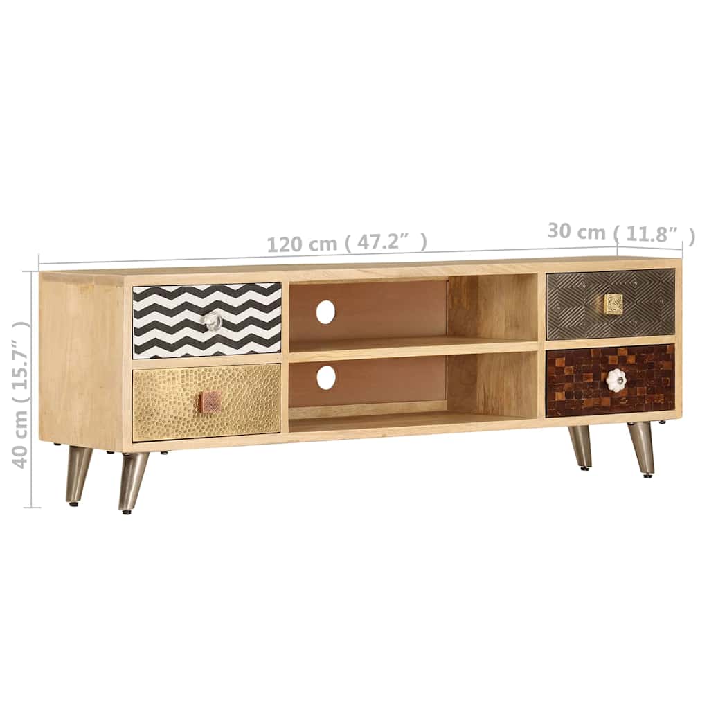 TV Cabinet 120x30x40 cm Solid Mango Wood