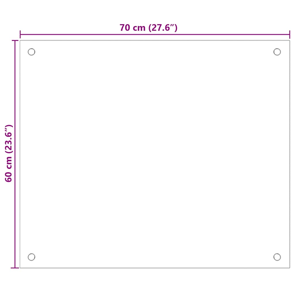 Kitchen Backsplash Transparent 70x60 cm Tempered Glass
