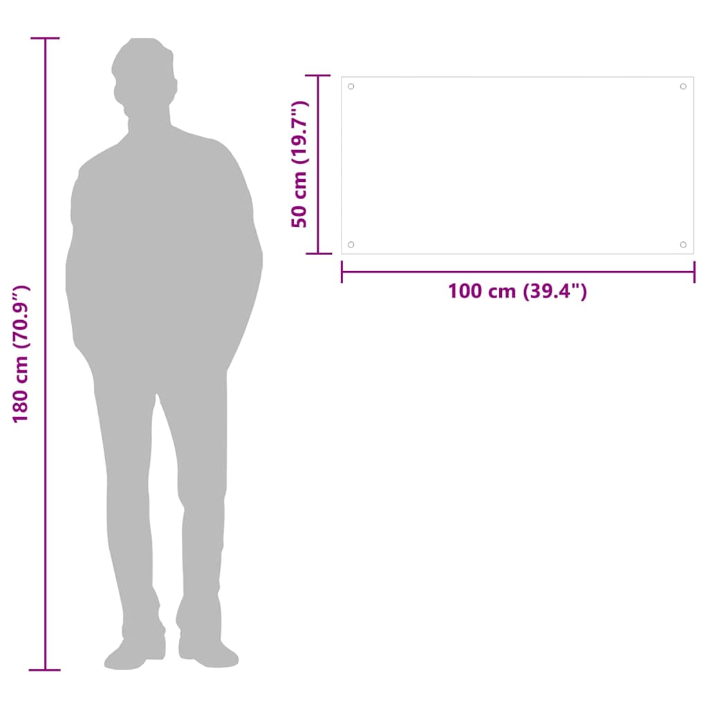 Kitchen Backsplash Transparent 100x50 cm Tempered Glass