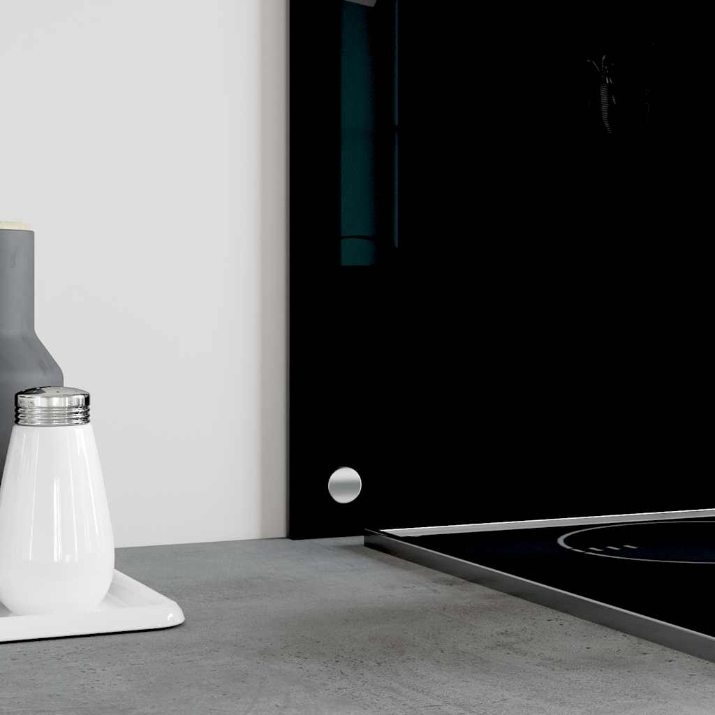 Kitchen Backsplash Black 70x50 cm Tempered Glass