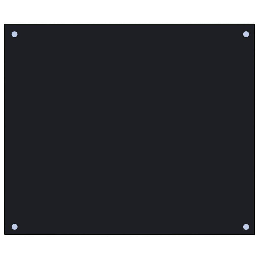 Kitchen Backsplash Black 70x60 cm Tempered Glass