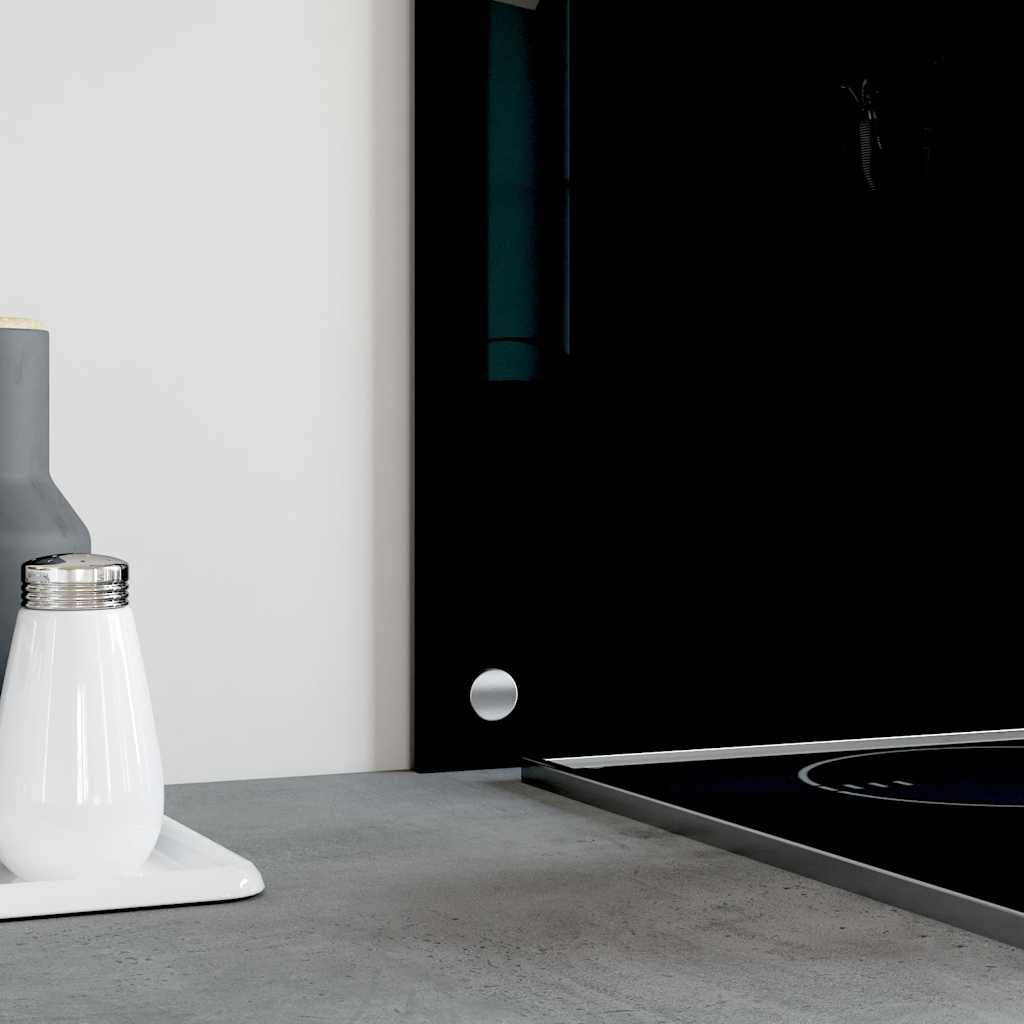 Kitchen Backsplash Black 70x60 cm Tempered Glass