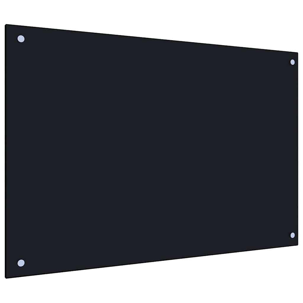Kitchen Backsplash Black 90x50 cm Tempered Glass