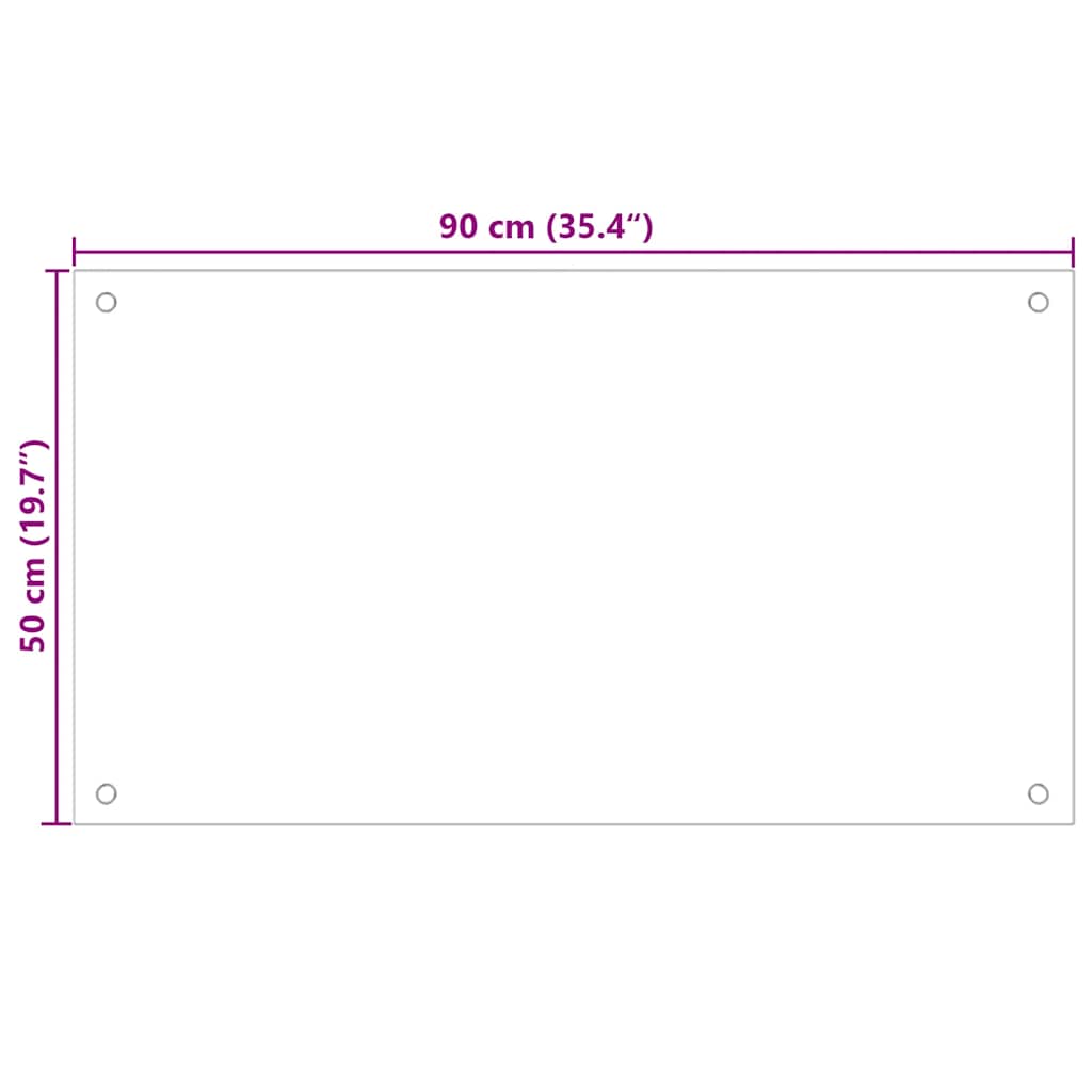 Kitchen Backsplash Black 90x50 cm Tempered Glass