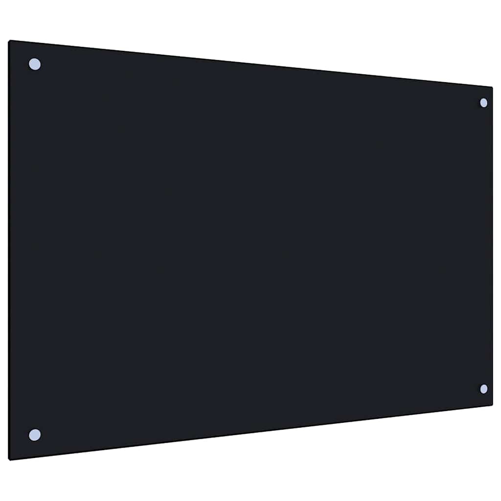 Kitchen Backsplash Black 90x60 cm Tempered Glass