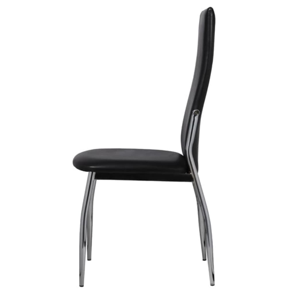 Dining Chairs 2 pcs Black Faux Leather