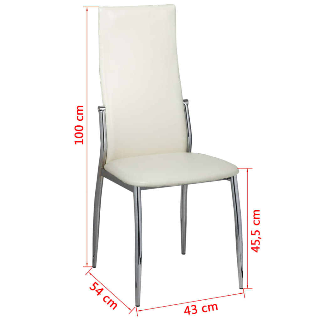 Dining Chairs 6 pcs White Faux Leather