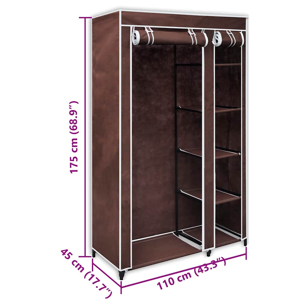Fabric Wardrobes 2 pcs Brown