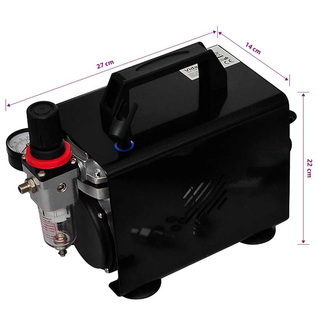 Airbrush compressor set with 3 pistols 255 x 135 x 220 mm
