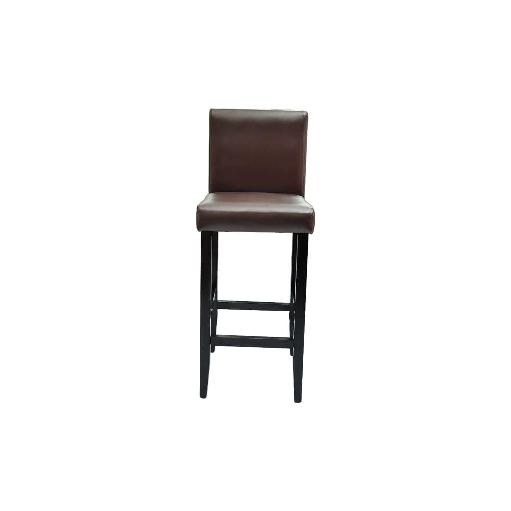 Bar Stools 4 pcs Dark Brown Faux Leather