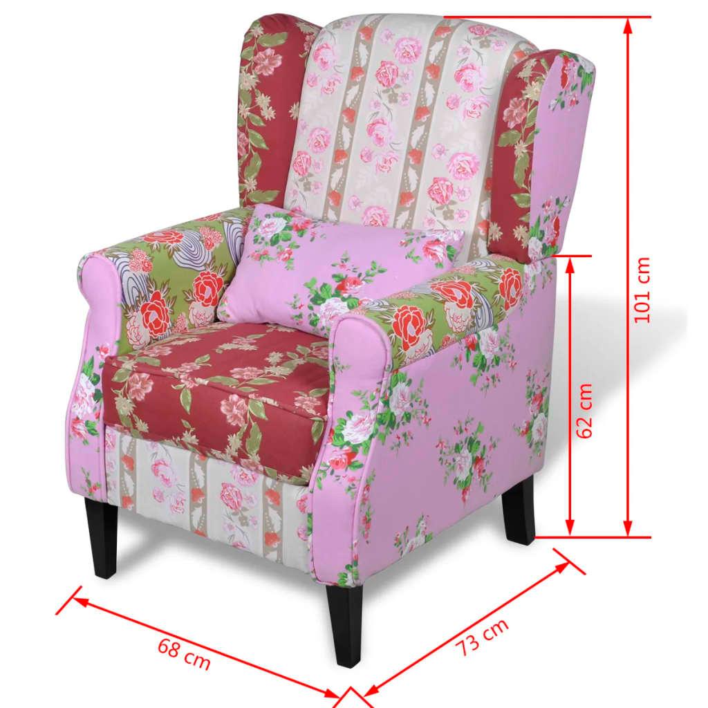 Armchair with Patchwork Design Fabric