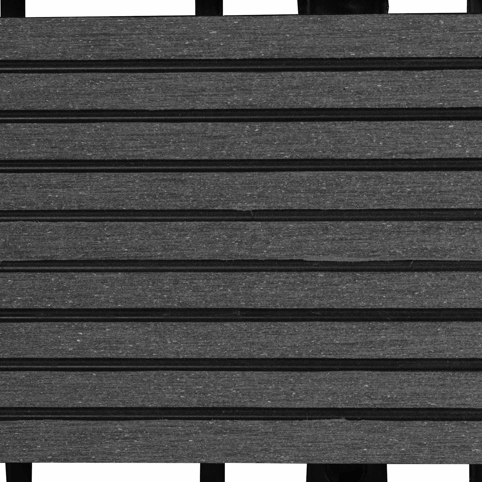 Decking Tile 11 pcs Grey 30 x 30 cm WPC