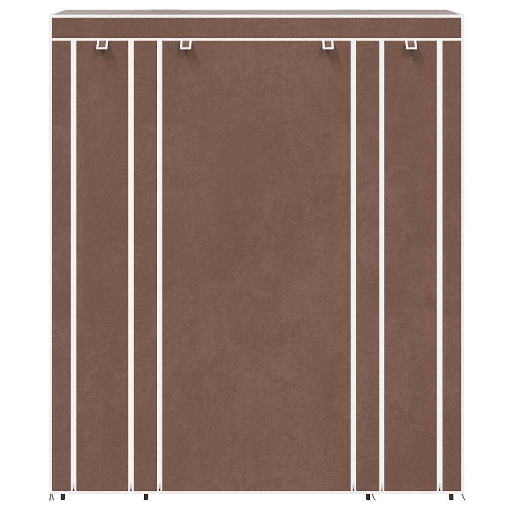 Wardrobe with Compartments and Rods 45x150x176 cm Brown Fabric