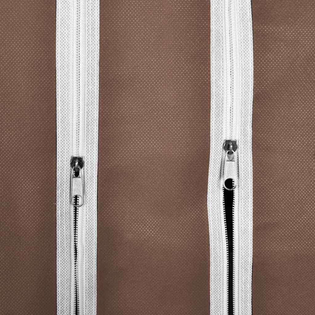 Wardrobe with Compartments and Rods 45x150x176 cm Brown Fabric