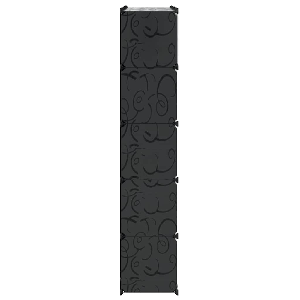 Modular Cabinet 14 Compartments Black and White 37x146x180.5 cm