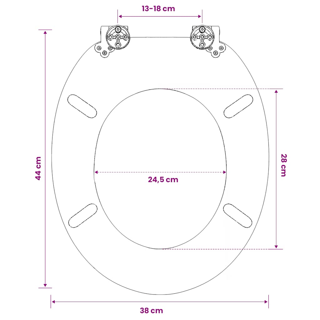WC Toilet Seat MDF Lid Simple Design Brown