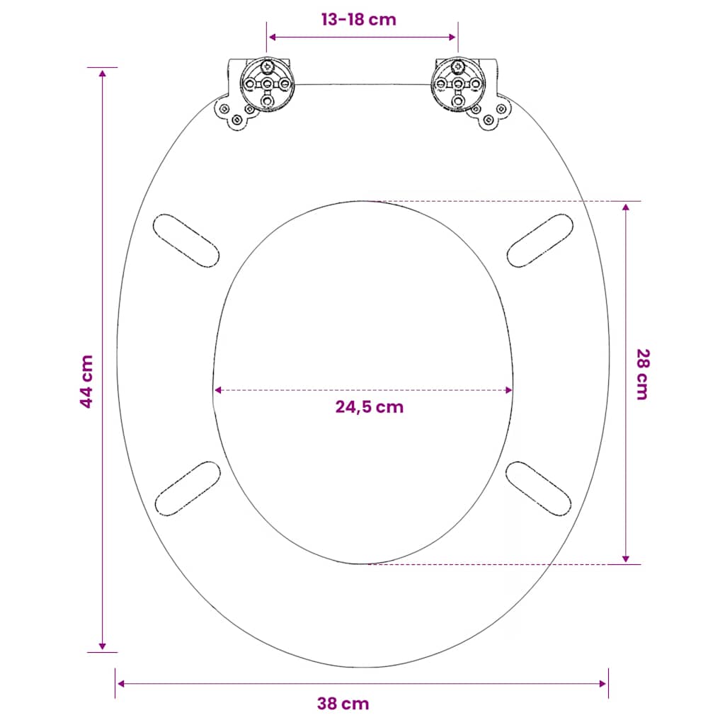 WC Toilet Seat MDF Lid Stones