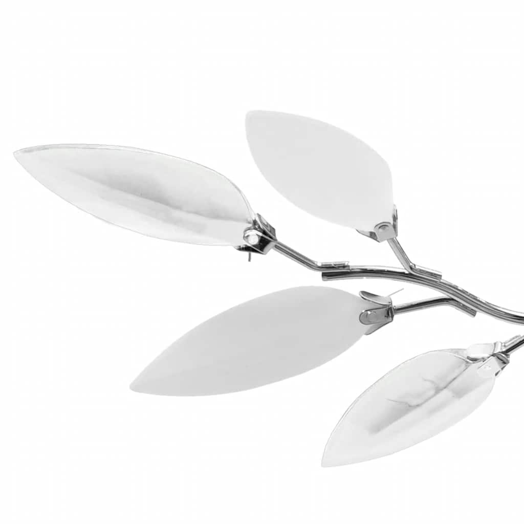 Ceiling Lamp with White & Transparent Acrylic Crystal Leaf Arms for 3 E14 Bulbs