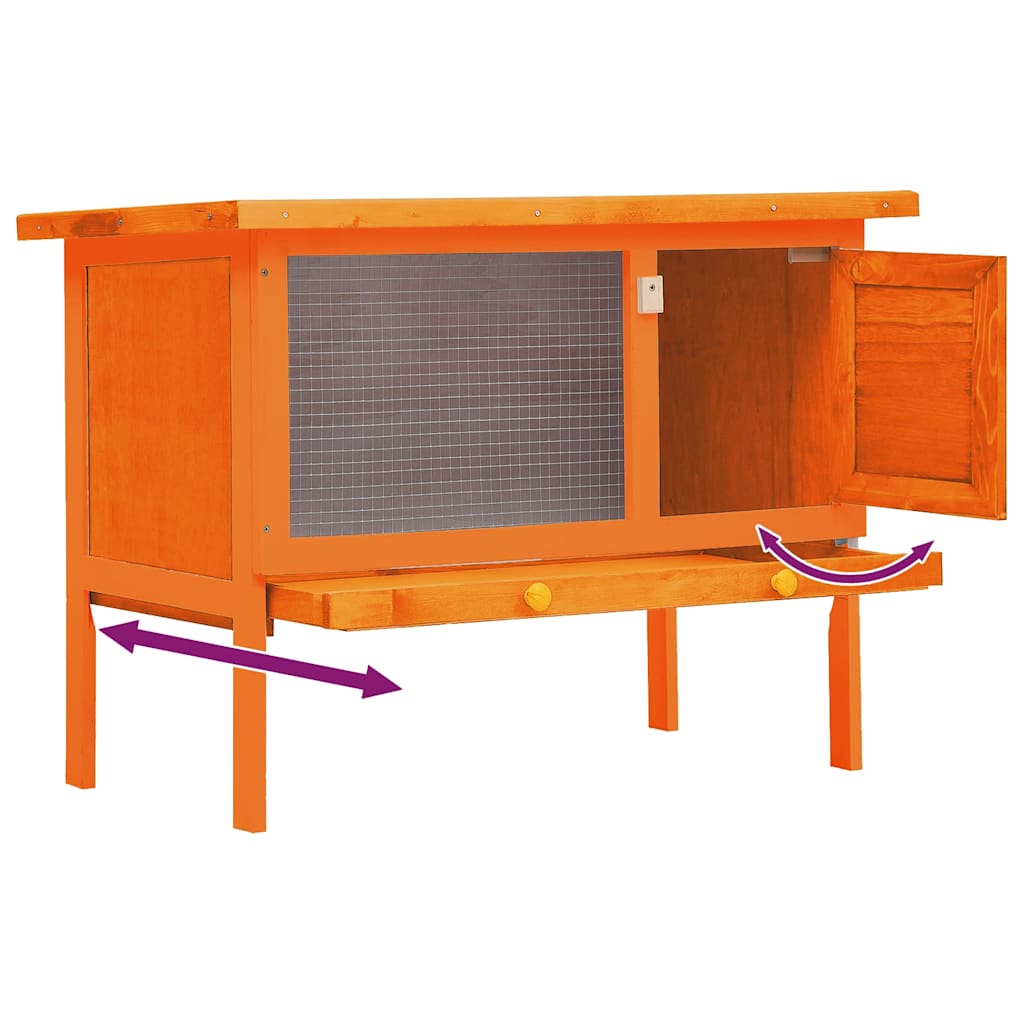 Outdoor Rabbit Hutch Small Animal House Pet Cage 1 Layer Wood