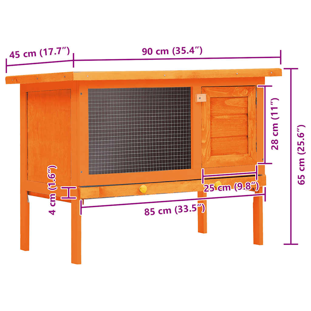 Outdoor Rabbit Hutch 1 Layer Wood
